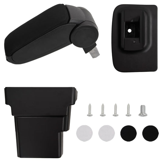 Car Armrest Black 6.7"x12.6"x(14.6"-20.9") ABS