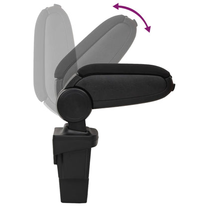 Car Armrest Black 6.7"x12.6"x(14.6"-20.9") ABS