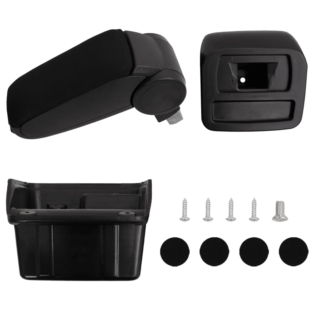 Car Armrest Black 5.9"x12.2"x(11"-17.3") ABS