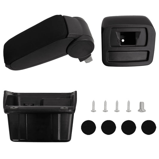 Car Armrest Black 5.9"x12.2"x(11"-17.3") ABS