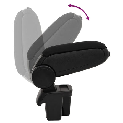 Car Armrest Black 5.9"x12.2"x(11"-17.3") ABS