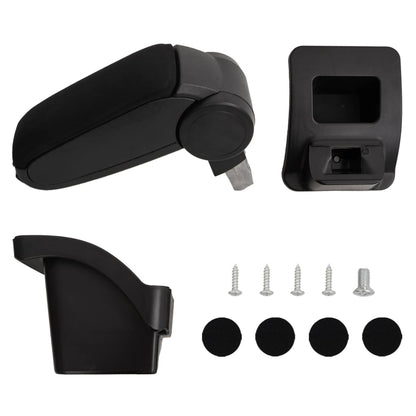 Car Armrest Black 6.3"x11.8"x(15.7"-19.7") ABS
