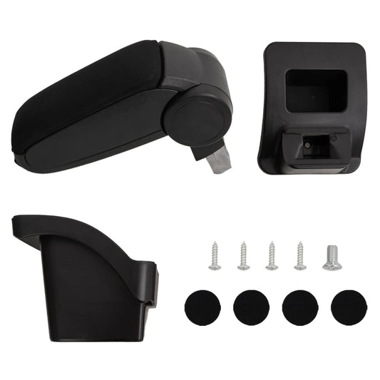 Car Armrest Black 6.3"x11.8"x(15.7"-19.7") ABS