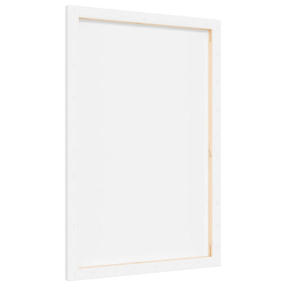 Stretched Canvases 12 pcs White Fabric and Solid Wood Pine