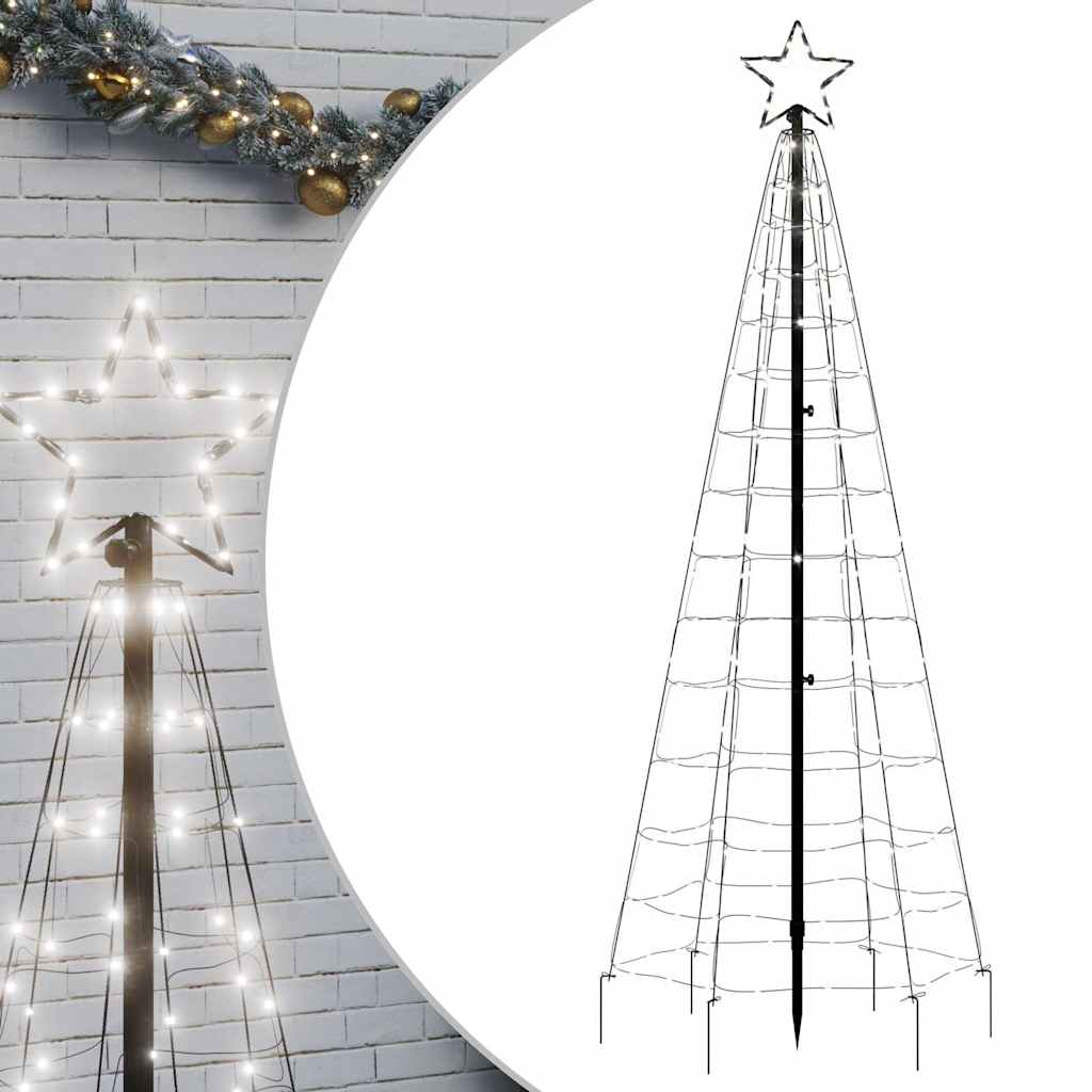 LED Christmas Tree with Spikes 220 LEDs Cold White 70.9"