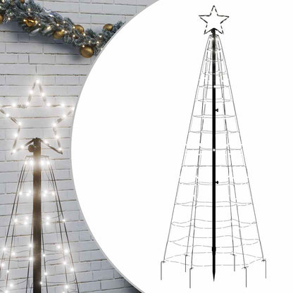 LED Christmas Tree with Spikes 220 LEDs Cold White 70.9"