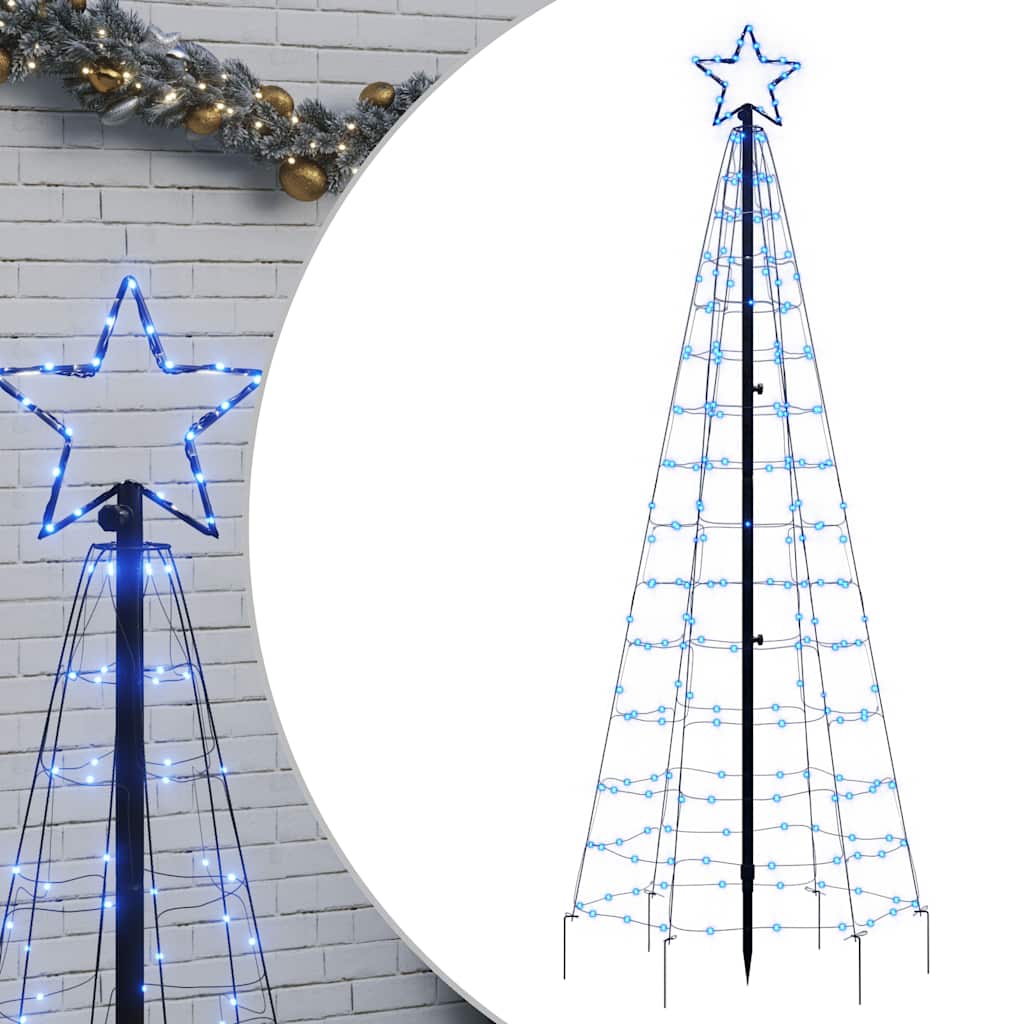 LED Christmas Tree with Spikes 220 LEDs Blue 70.9"