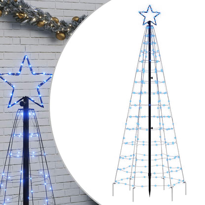 LED Christmas Tree with Spikes 220 LEDs Blue 70.9"