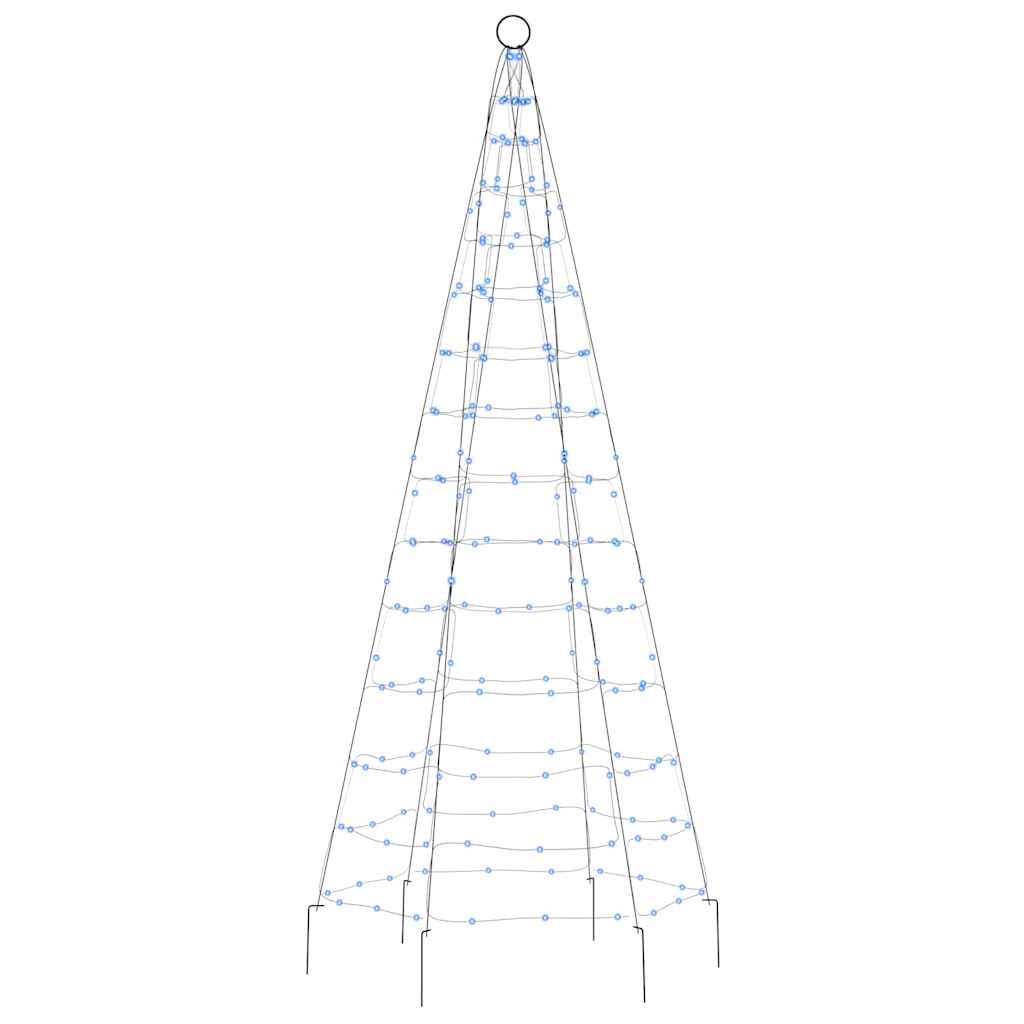 LED Christmas Tree Blue, Dark Green Copper, Iron Collapsible