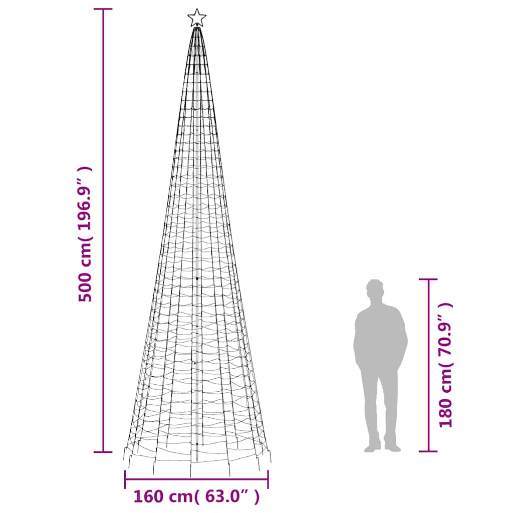 LED Christmas Tree Warm white Copper, Iron 196.9 inches