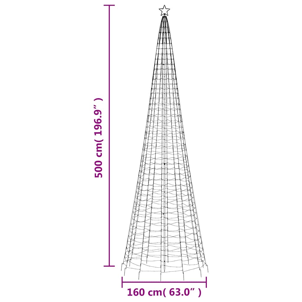 LED Christmas Tree Warm white Copper, Iron 196.9 inches