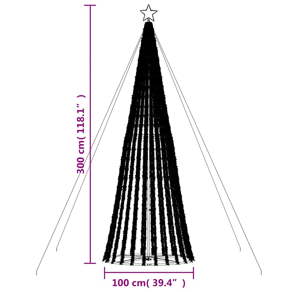 LED Christmas Tree 688 LEDs Warm White 118.1"