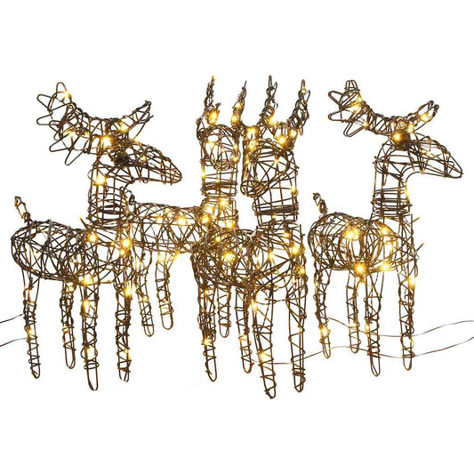 Christmas Decoration Set of 4 Brown Steel Medium