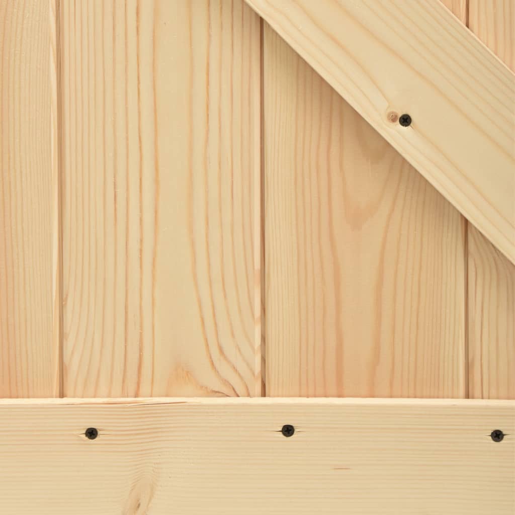Sliding Door with Hardware Set 35.4x82.7" Solid Wood Pine