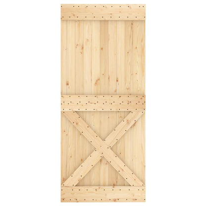 Sliding Door with Hardware Set 35.4x82.7" Solid Wood Pine