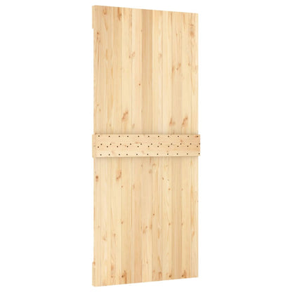 Sliding Door with Hardware Set 35.4x82.7" Solid Wood Pine