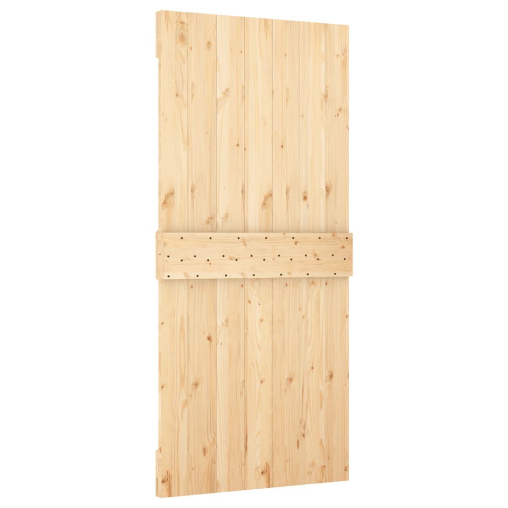 Sliding Door with Hardware Set 39.4x82.7" Solid Wood Pine