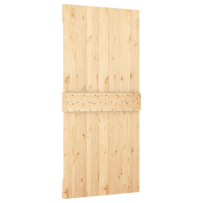 Sliding Door with Hardware Set 39.4x82.7" Solid Wood Pine