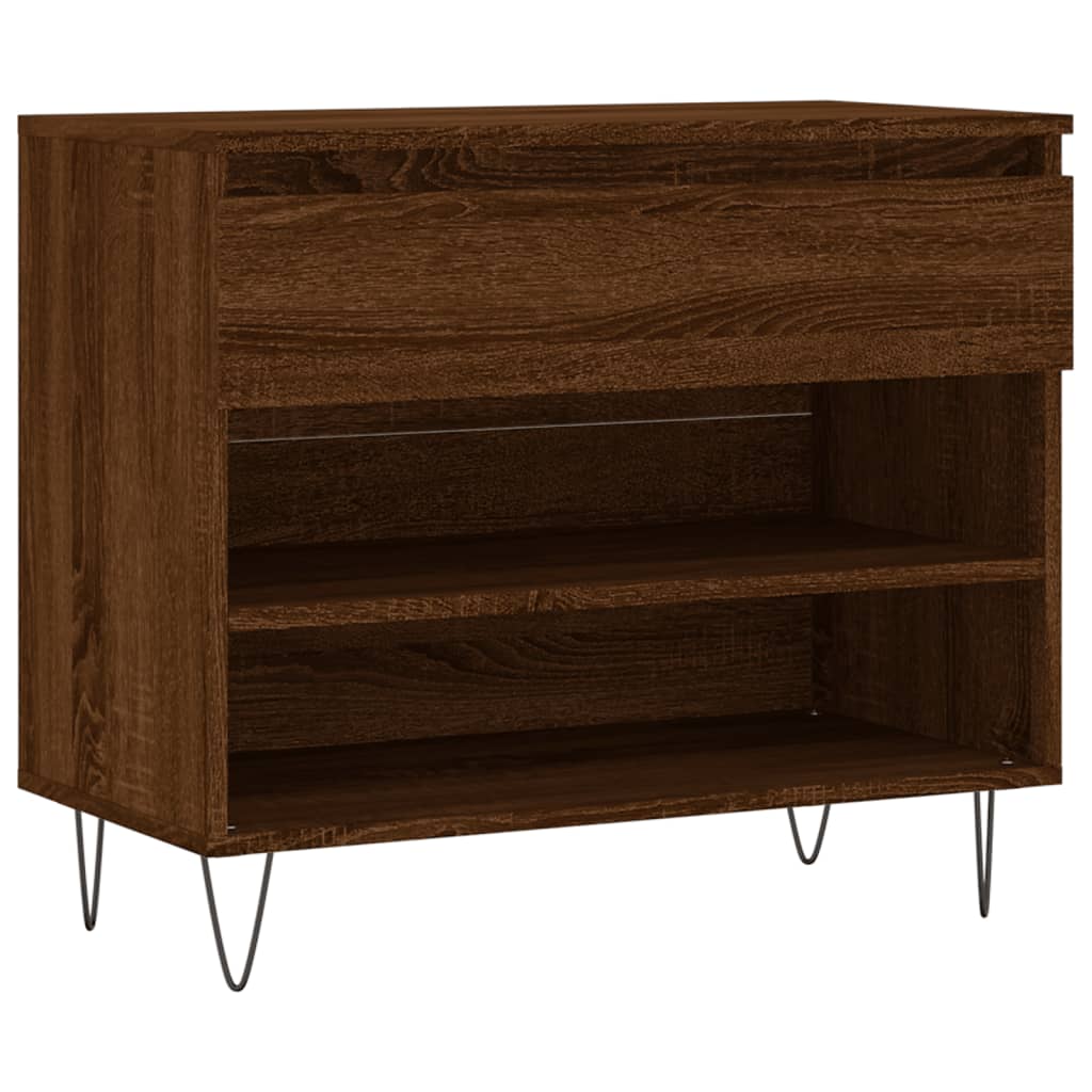 Shoe Cabinet Brown Oak Engineered wood Medium Shoe Cabinet