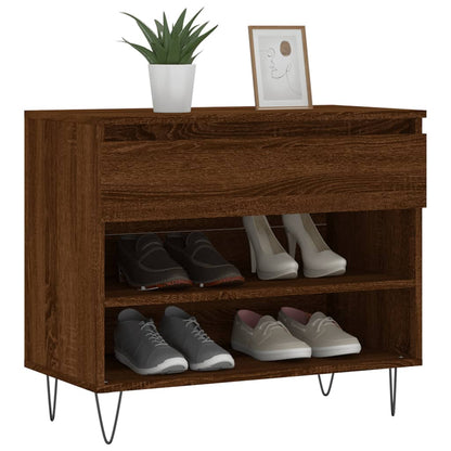 Shoe Cabinet Brown Oak Engineered wood Medium Shoe Cabinet