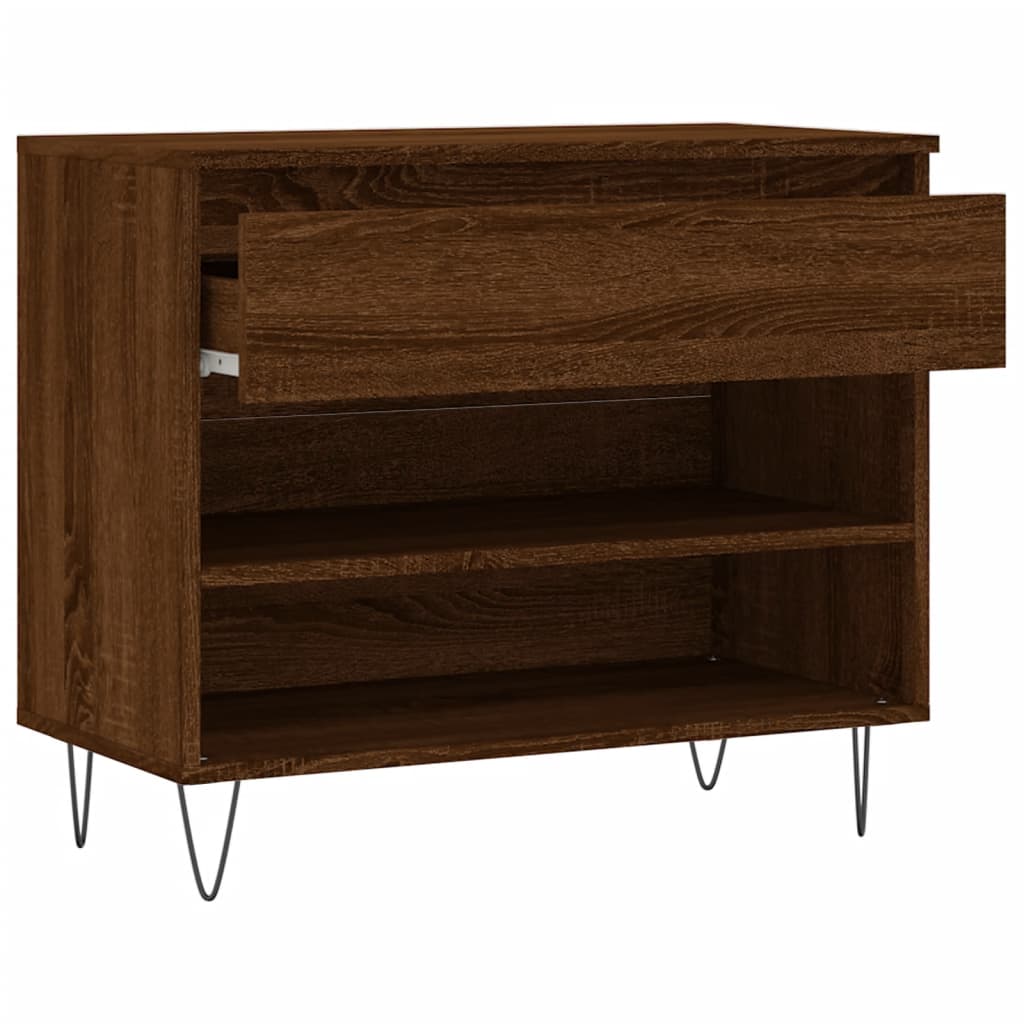 Shoe Cabinet Brown Oak Engineered wood Medium Shoe Cabinet