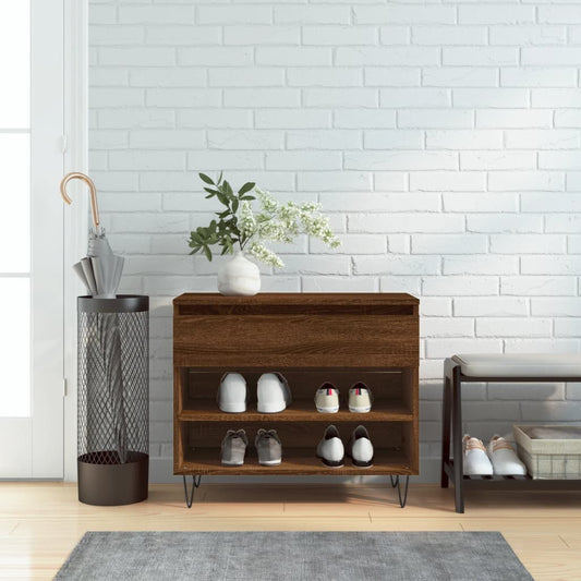 Shoe Cabinet Brown Oak Engineered wood Medium Shoe Cabinet