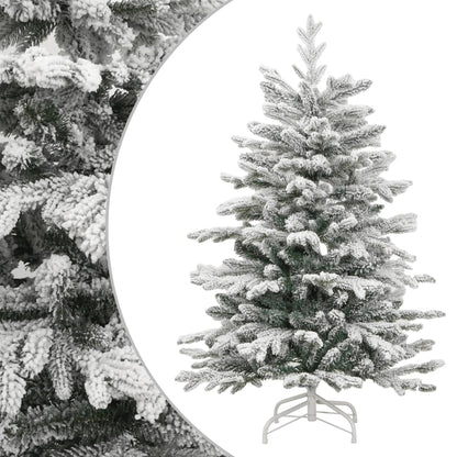 Artificial Hinged Christmas Tree Green and White PE, PVC, Iron