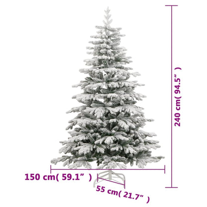 Artificial Hinged Christmas Tree Green and White PE, PVC, Iron