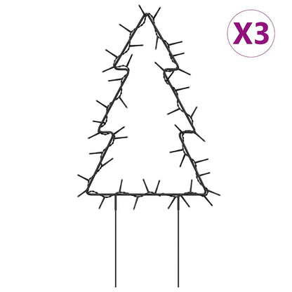 Christmas Light Decoration Set of 3 Warm white, Black Iron