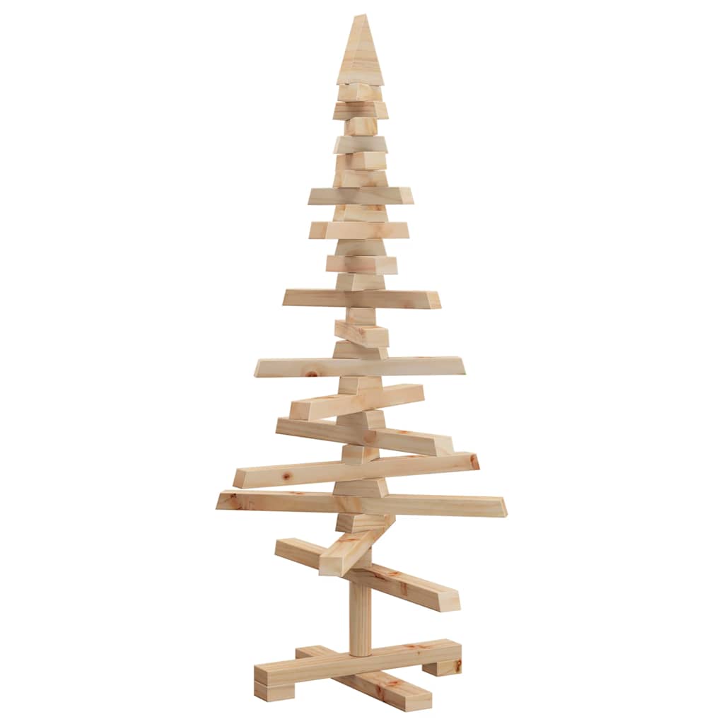 Wooden Christmas Tree for Decoration 35.4" Solid Wood Pine