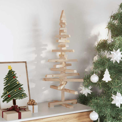 Wooden Christmas Tree for Decoration 35.4" Solid Wood Pine
