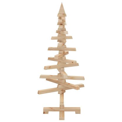 Wooden Christmas Tree for Decoration 35.4" Solid Wood Pine