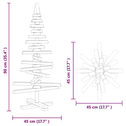 Wooden Christmas Tree for Decoration 35.4" Solid Wood Pine