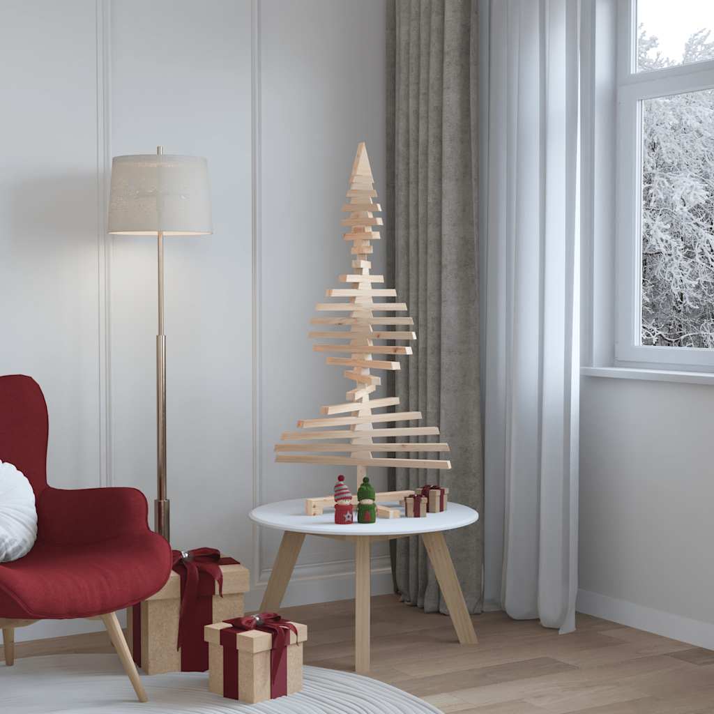 Wooden Christmas Tree for Decoration 47.2" Solid Wood Pine