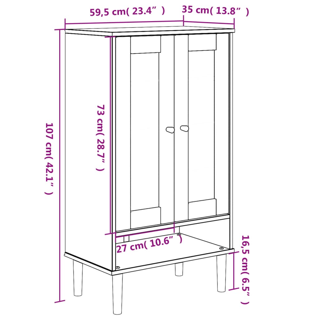 Shoe Cabinet SENJA Rattan Look White 23.4"x13.8"x42.1" Solid Wood