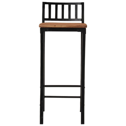 Bar Chair Set of 4 Natural wood and black