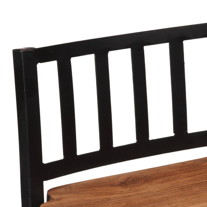 Bar Chair Set of 4 Natural wood and black