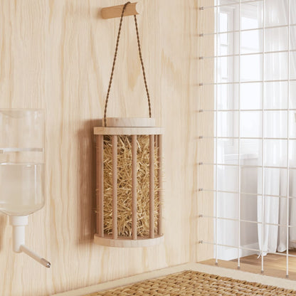 Rabbit Hay Feeder Brown Solid Fir Wood