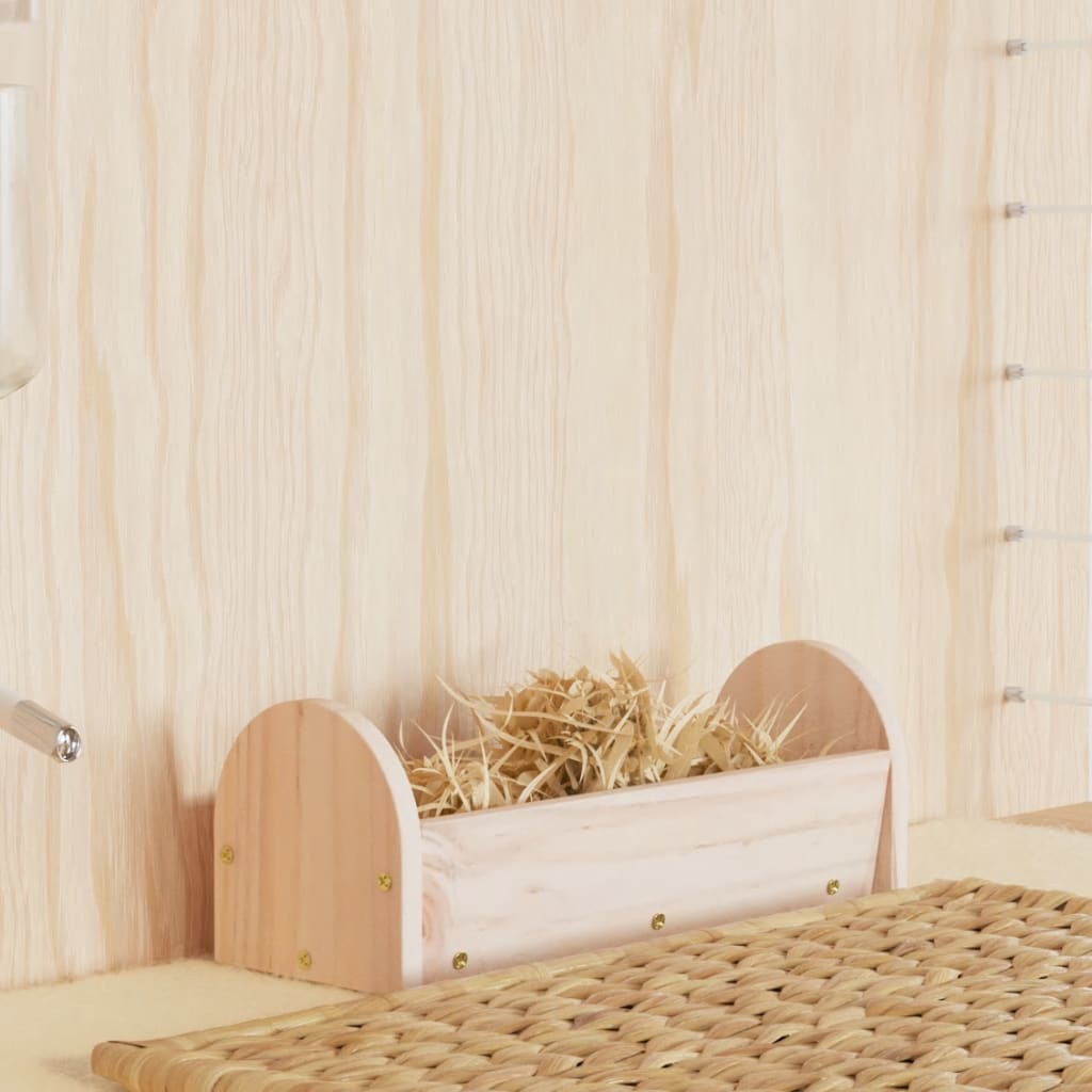 Rabbit Hay Feeder Natural wood Solid fir wood One Size Durable
