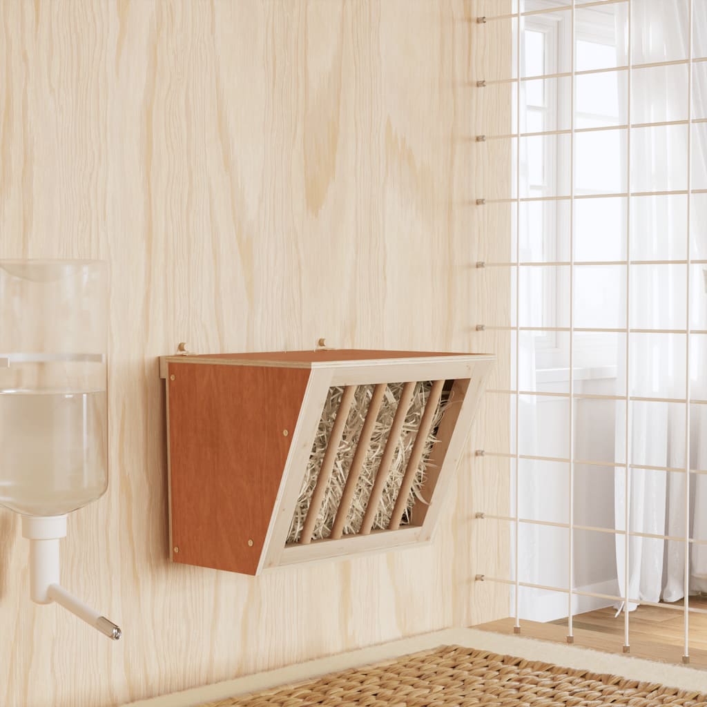 Rabbit Hay Feeder 9.8"x7.3"x8.1" Solid Wood Fir