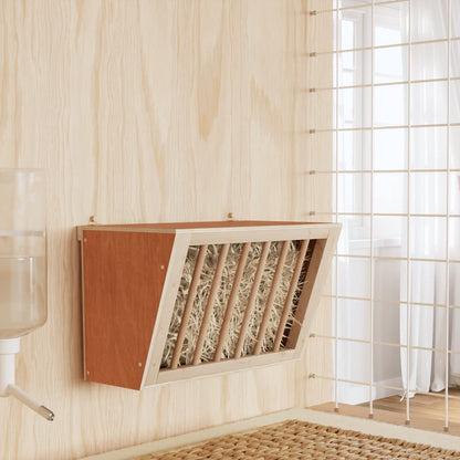 Rabbit Hay Feeder Natural Wood Untreated solid fir wood Small