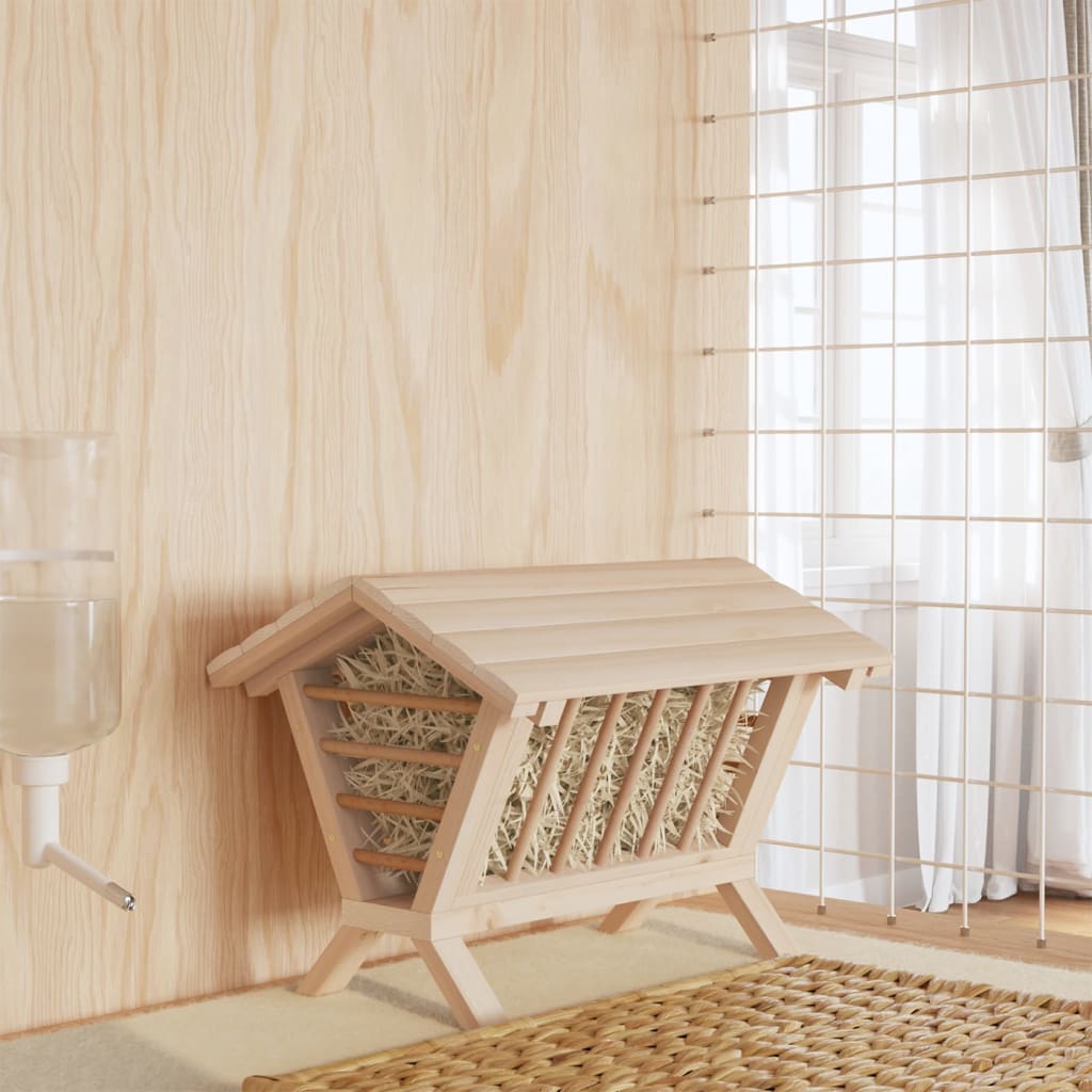 Rabbit Hay Feeder Natural Wood Solid fir wood Small