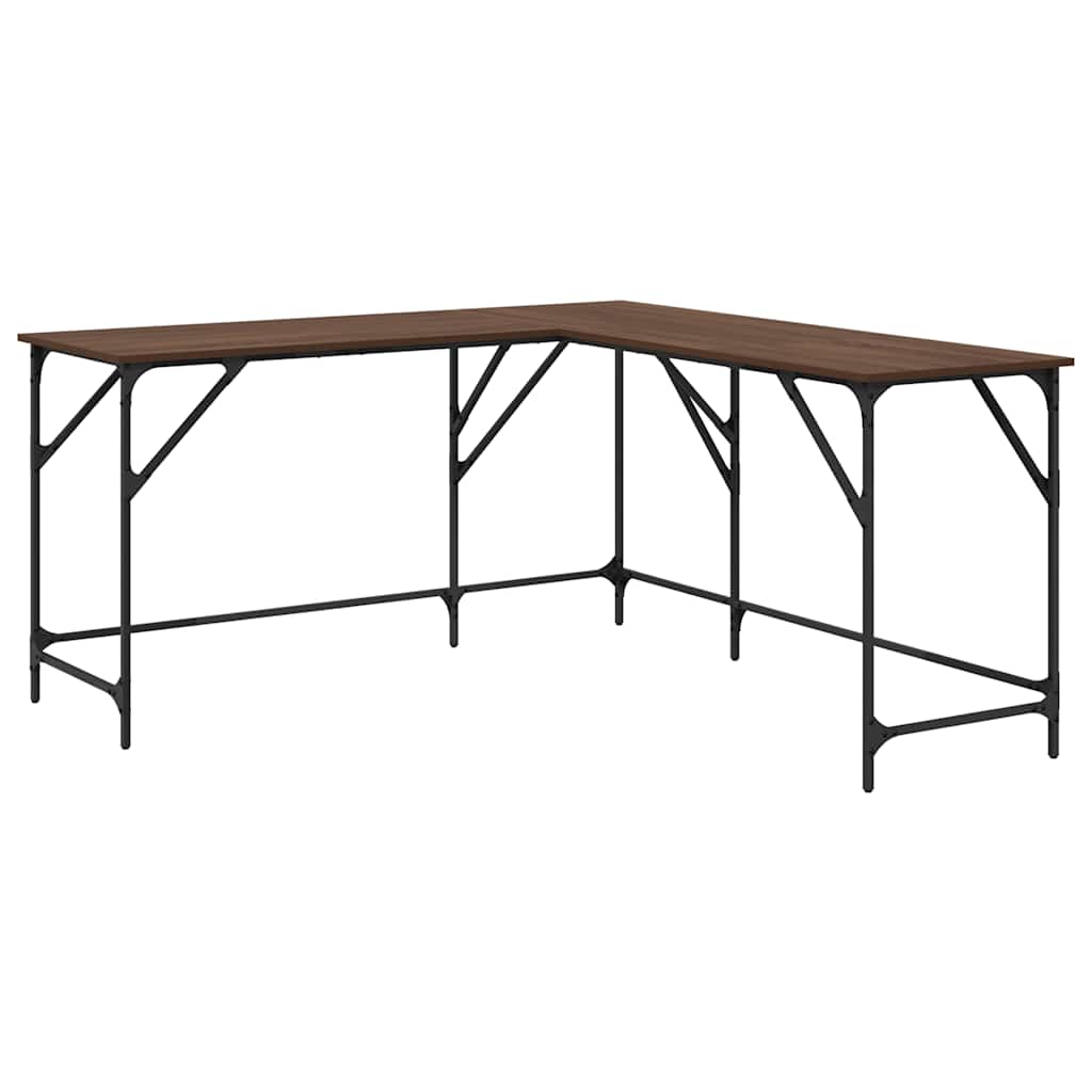 Desk Brown Oak 58.7"x58.7"x29.5" Engineered Wood