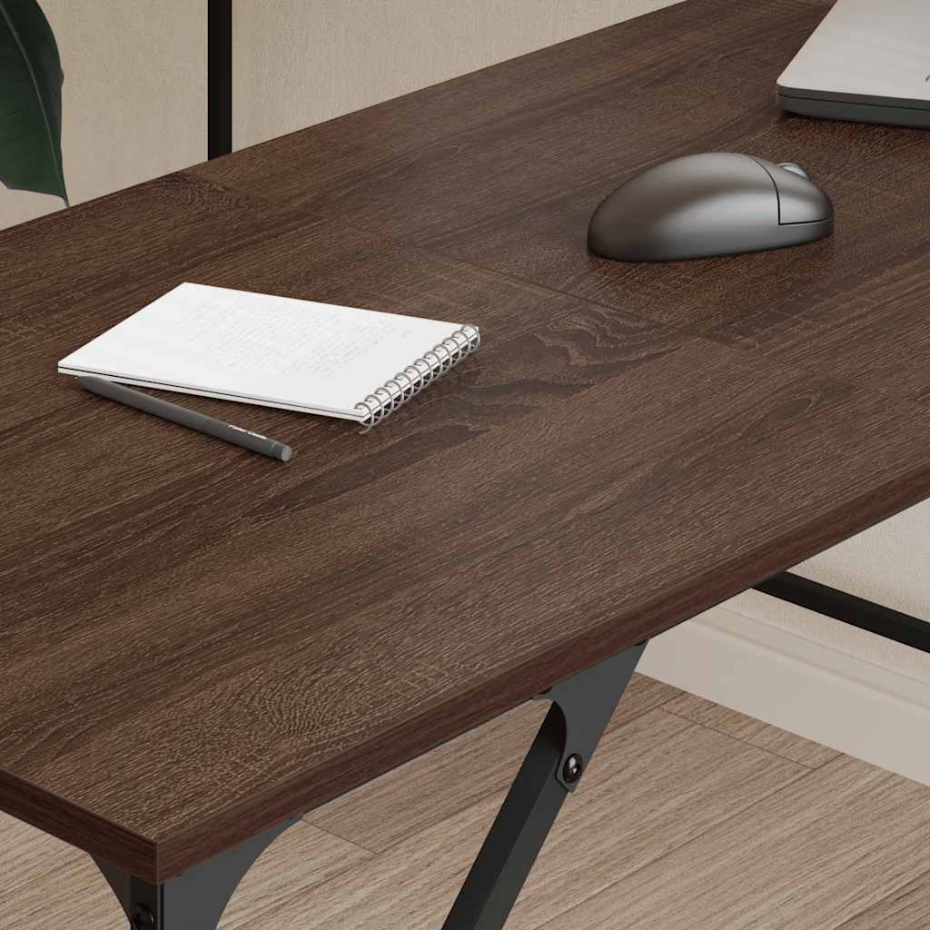 Desk Brown Oak 58.7"x58.7"x29.5" Engineered Wood
