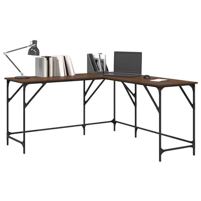 Desk Brown Oak 58.7"x58.7"x29.5" Engineered Wood