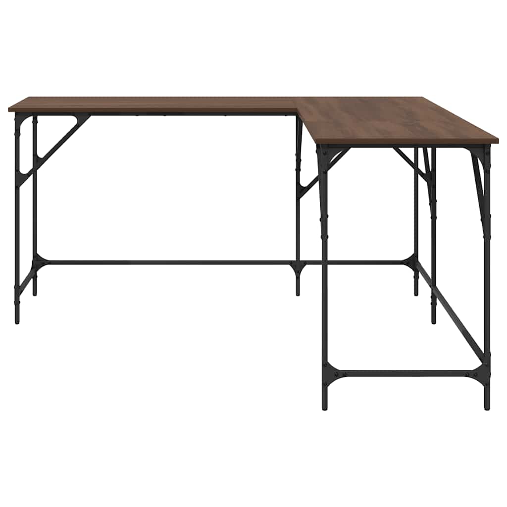 Desk Brown Oak 58.7"x58.7"x29.5" Engineered Wood