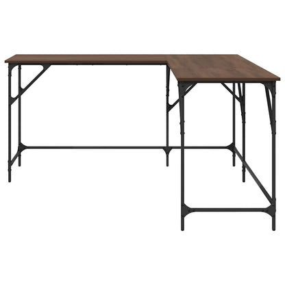 Desk Brown Oak 58.7"x58.7"x29.5" Engineered Wood
