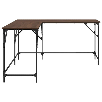 Desk Brown Oak 58.7"x58.7"x29.5" Engineered Wood
