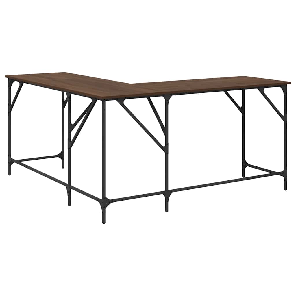 Desk Brown Oak 58.7"x58.7"x29.5" Engineered Wood