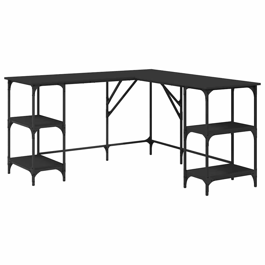 Desk Black 54.7"x54.7"x29.5" Engineered Wood